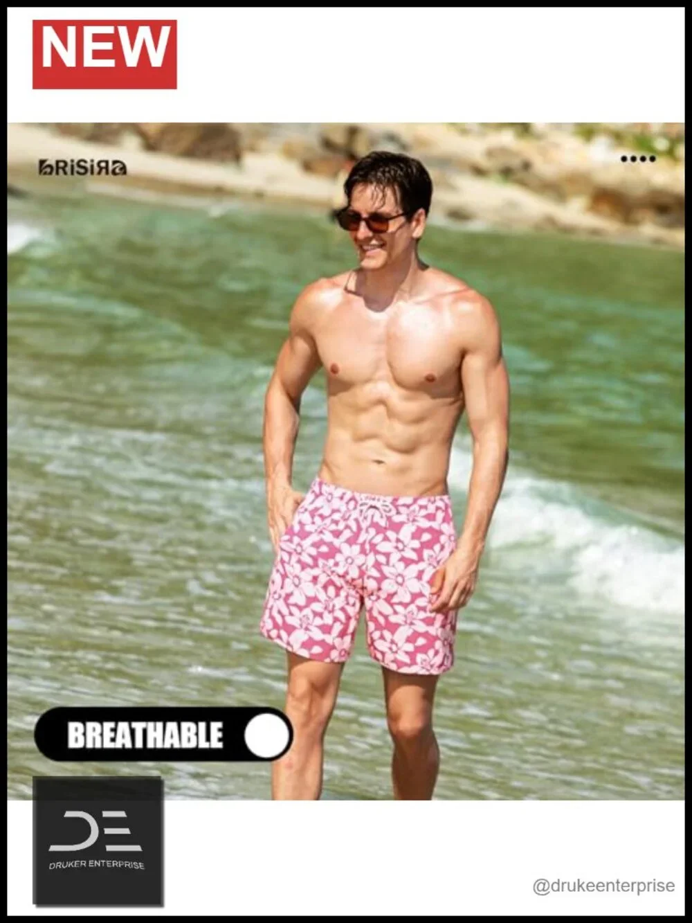 Mens Swim Trunks 5 Inch Quick Dry Stretch Board Shorts with Compression Liner
